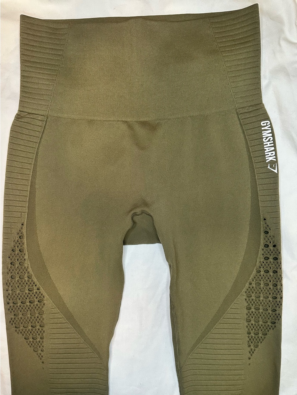 Gymshark Olive Green Seamless High Waist Crop Leggings
